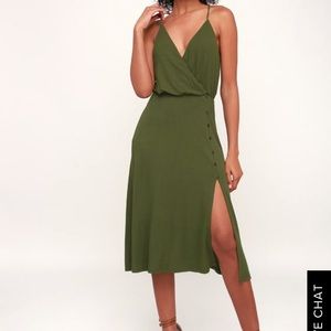 Olive green summer dress